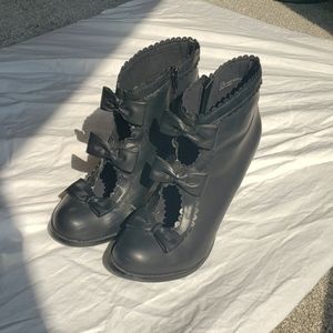 Lolita Ankle Boots Triple Bow Dolce by Mojo Moxy